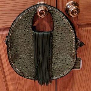 NWT Crocodile-like handbag with fringe